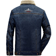 Thick fur demin jean jacket