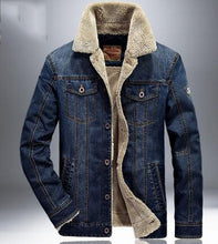 Thick fur demin jean jacket