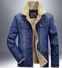 Thick fur demin jean jacket