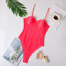 Metal Chain Straps Backless Bodysuit Mesh Transparent Bodysuit