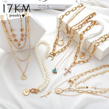 Gold Necklaces For Women Multilayer Fashion Pearl Pendants