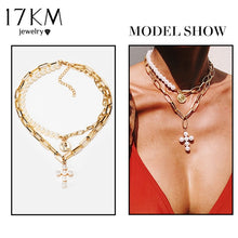 Gold Necklaces For Women Multilayer Fashion Pearl Pendants
