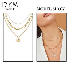 Gold Necklaces For Women Multilayer Fashion Pearl Pendants
