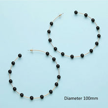 Elegant White/Black Simulated Pearls Statement Earrings