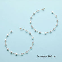 Elegant White/Black Simulated Pearls Statement Earrings