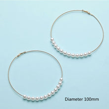 Elegant White/Black Simulated Pearls Statement Earrings