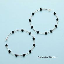 Elegant White/Black Simulated Pearls Statement Earrings