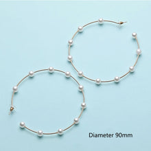 Elegant White/Black Simulated Pearls Statement Earrings