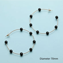 Elegant White/Black Simulated Pearls Statement Earrings