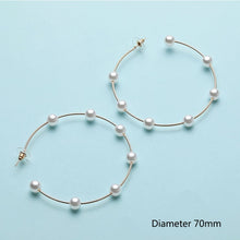 Elegant White/Black Simulated Pearls Statement Earrings
