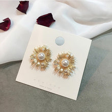 Elegant White/Black Simulated Pearls Statement Earrings
