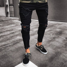 Black Skinny Jeans Ripped Slim Fit