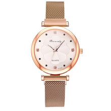 Luxury Women Watch Magnetic Buckle Flower Rhinestone Watch Ladies 5 pcs set