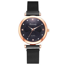Luxury Women Watch Magnetic Buckle Flower Rhinestone Watch Ladies 5 pcs set