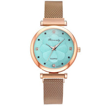 Luxury Women Watch Magnetic Buckle Flower Rhinestone Watch Ladies 5 pcs set