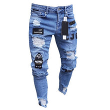 Stretchy Ripped Skinny Print High Quality Jeans