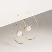 Elegant White/Black Simulated Pearls Statement Earrings