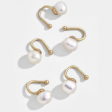 Elegant White/Black Simulated Pearls Statement Earrings