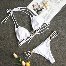 Sexy push up halter swimsuit female crystal swimwear women