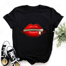 Tops Graphic Tees Women Lips Kawaii T-shirt
