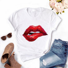Tops Graphic Tees Women Lips Kawaii T-shirt