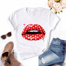 Tops Graphic Tees Women Lips Kawaii T-shirt