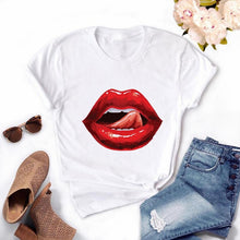 Tops Graphic Tees Women Lips Kawaii T-shirt