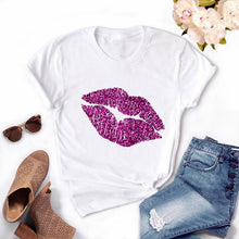 Tops Graphic Tees Women Lips Kawaii T-shirt