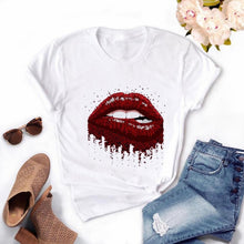 Tops Graphic Tees Women Lips Kawaii T-shirt