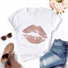 Tops Graphic Tees Women Lips Kawaii T-shirt
