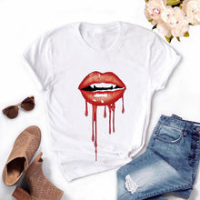 Tops Graphic Tees Women Lips Kawaii T-shirt