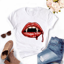 Tops Graphic Tees Women Lips Kawaii T-shirt