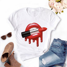 Tops Graphic Tees Women Lips Kawaii T-shirt