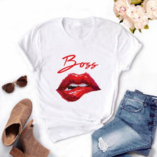 Tops Graphic Tees Women Lips Kawaii T-shirt