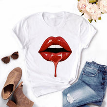 Tops Graphic Tees Women Lips Kawaii T-shirt