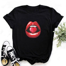 Tops Graphic Tees Women Lips Kawaii T-shirt