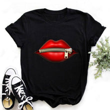 Tops Graphic Tees Women Lips Kawaii T-shirt