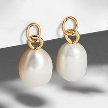 Elegant White/Black Simulated Pearls Statement Earrings
