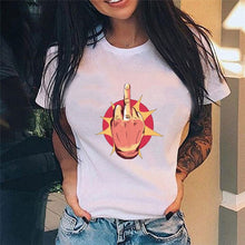 Middle Finger Print T Shirt