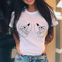 Middle Finger Print T Shirt