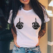 Middle Finger Print T Shirt