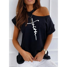 Large size Top Sexy Off Shoulder summer T- shirt