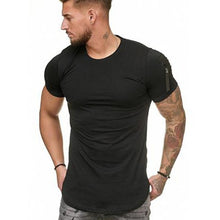 Zipper Shoulder Round-tail T-shirt