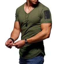 Zipper Shoulder Round-tail T-shirt
