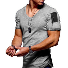 Zipper Shoulder Round-tail T-shirt