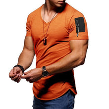Zipper Shoulder Round-tail T-shirt