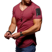 Zipper Shoulder Round-tail T-shirt