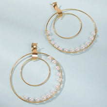 Elegant White/Black Simulated Pearls Statement Earrings