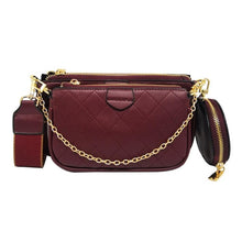 Fashion Letter Flap Plaid Chains Zipper Women's Handbags