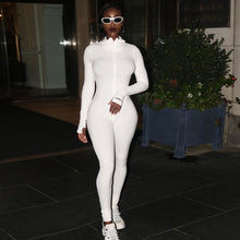 Streetwear White Knitted Sexy Bodycon Lucky Label Jumpsuit